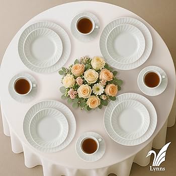 Amazon.com | Lynns Paradise Imperial White 20pc Dinnerware